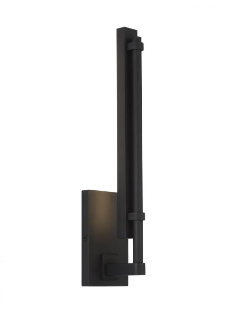 Modern Kal Dimmable LED Small Sconce Light in a Nightshade Black Finish