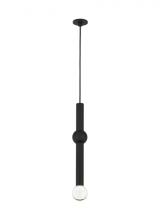 Visual Comfort & Co. Modern Collection 700TRSPAGYD1PB-LED930 - Modern Guyed Dimmable LED Port Alone Ceiling Pendant Light in a Nightshade Black Finish