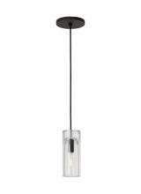  SLPD277CB - Sean Lavin Horizon 1-Light dimmable small accent pendant with nightshade black finish & glass shade