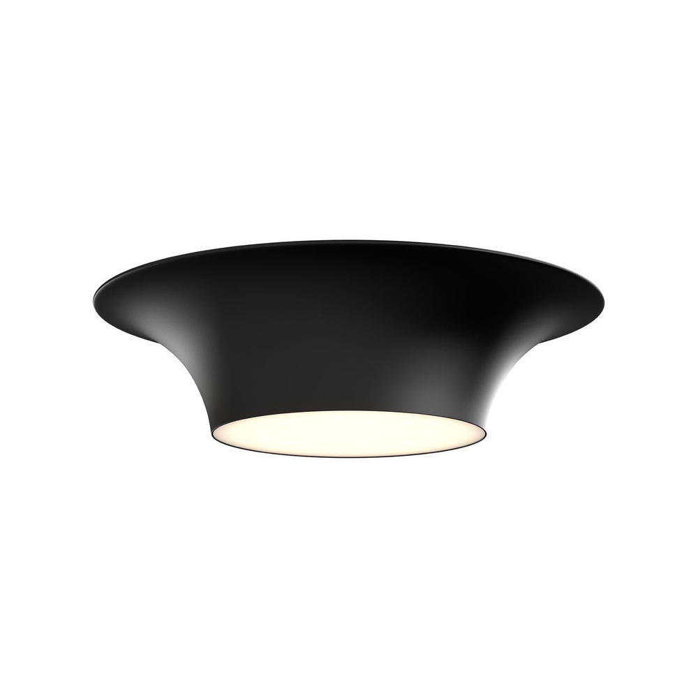 Emiko 16-in Matte Black 2 Lights Flush Mount