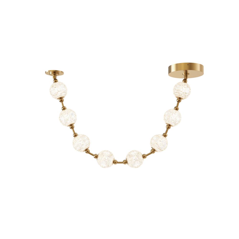 Marni 8 Head Natural Brass LED Pendant