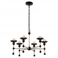 Alora Lighting CH343625MBCN - Nadine 25-in Matte Black/Cotton 6 Lights Chandeliers