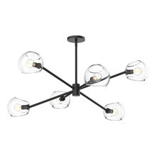  CH548637MBCL - Willow 37-in Clear Glass/Matte Black 6 Lights Chandeliers