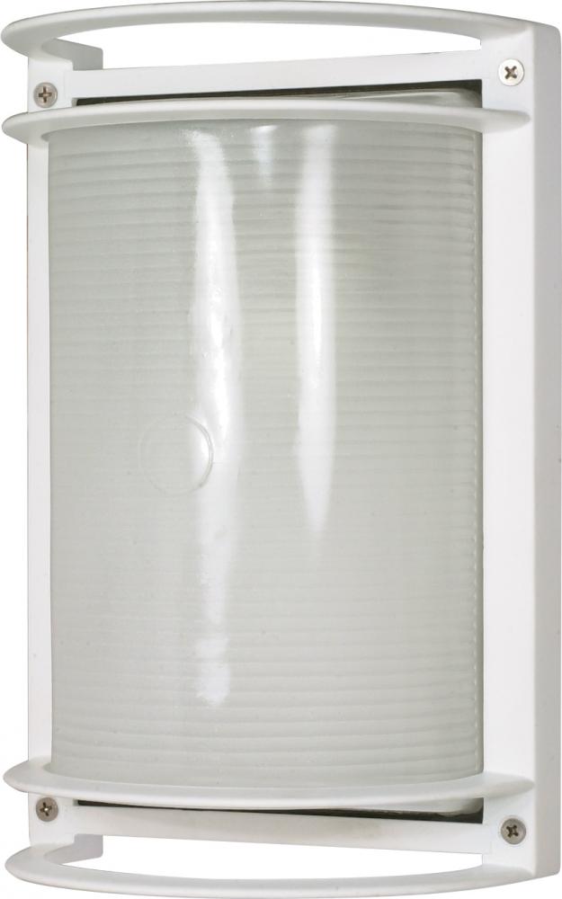 1 Light - 10" Rectangle Bulkhead - Semi Gloss White Finish