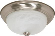  60/198 - 2 Light - 13" Flush with Alabaster Glass - Brushed Nickel Finish