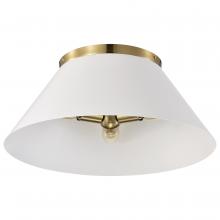  60/7421 - Dover; 3 Light; Large Flush Mount; White with Vintage Brass