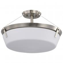  60/7762 - Rowen 4 Light Semi Flush; Brushed Nickel Finish; Etched White Glass