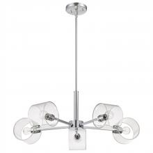 Nuvo 60/8075 - Marlowe; 28 Inch 5 Light Chandelier; Polished Nickel with Clear Glass