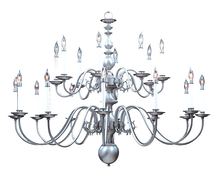 Framburg 9138 SP - 20-Light Satin Pewter Jamestown Foyer Chandelier