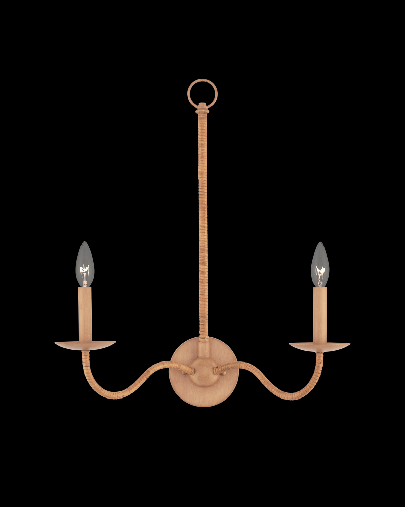 Saxon Double-Light Tan Wall Sconce