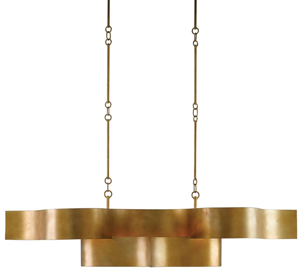 Grand Lotus Gold Oval Chandelier