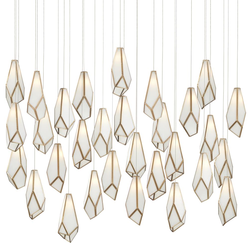 Glace White 30-Light Linear Multi-Drop Pendant