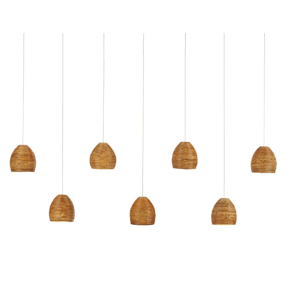 Beehive 7-Light Linear Multi-Drop Pendant