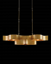  9000-0046 - Grand Lotus Oval Gold Chandelier