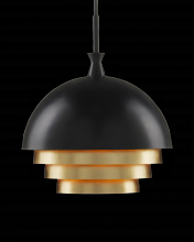  9000-1075 - Salviati Large Black & Gold Pendant