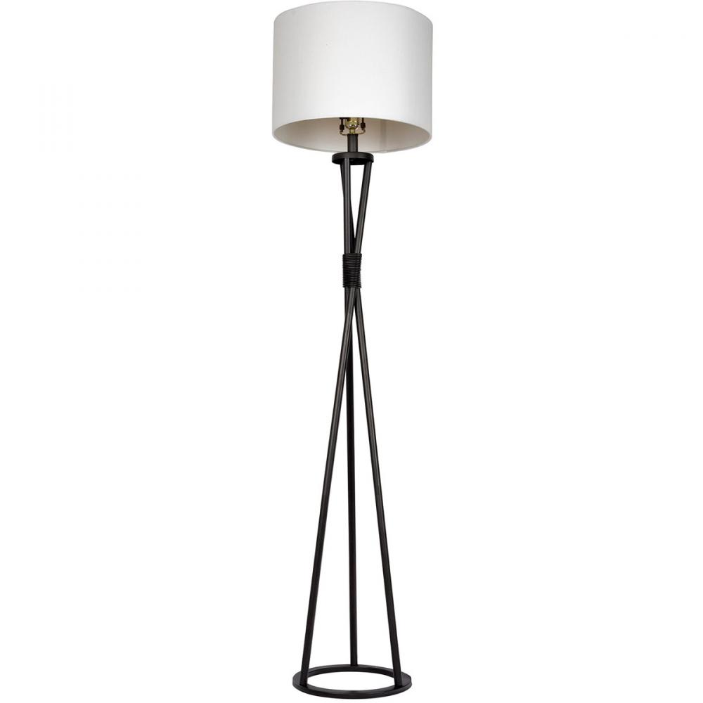 1 Light Metal Base Floor Lamp in Flat Black