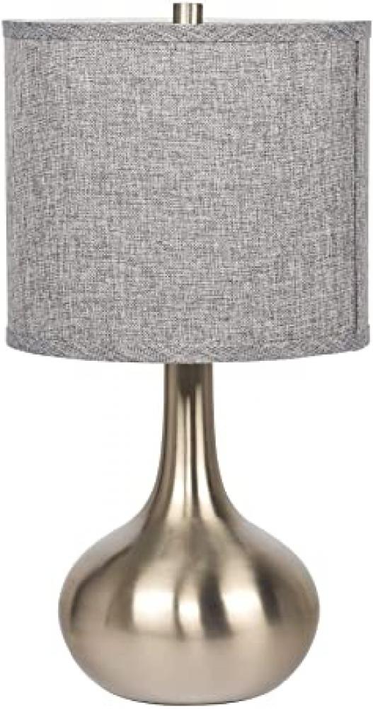 1 Light Metal Base Table Lamp in Brushed Polished Nickel