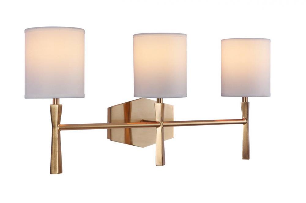 Chatham 3 Light Vanity in Satin Brass