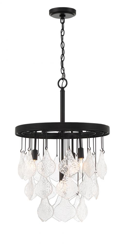 Vesi 4 Light Pendant in Flat Black