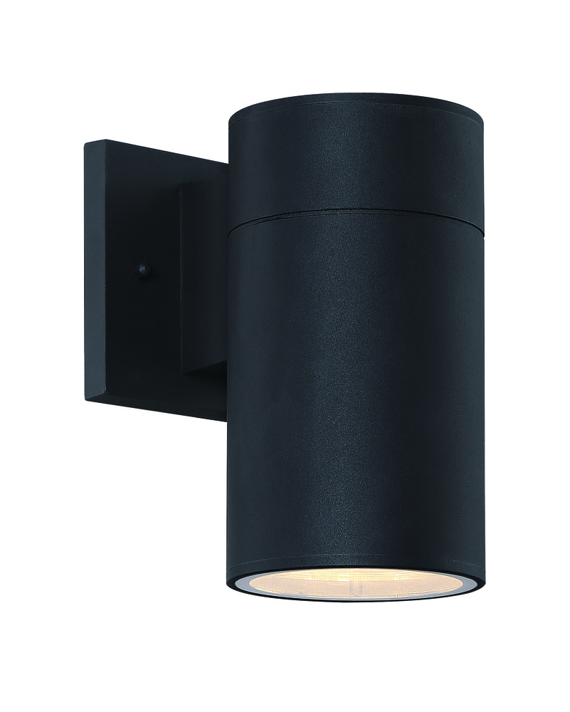 Pillar 1 Light Outdoor LED Wall Lantern in Textured Black