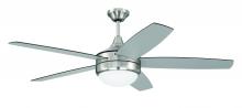  PHZ52BNK5-BNGW - 52" Phaze II 5-Blade in Brushed Polished Nickel w/ Brushed Nickel/Greywood Blades