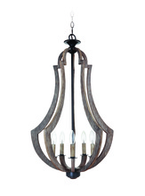 Craftmade 35135-WP - Winton 5 Light Foyer in Weathered Pine/Bronze