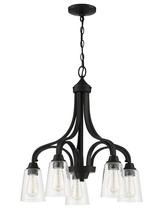  41915-ESP-CS - Grace 5 Light Down Chandelier in Espresso (Clear Seeded Glass)