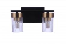  11811FBSB2 - Bond Street 2 Light Vanity in Flat Black/Satin Brass