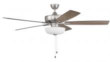 Craftmade S111BNK5-60DWGWN - 60" Super Pro 111 in Brushed Polished Nickel w/ Driftwood/Grey Walnut Blades