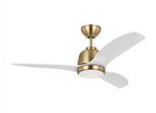  3AVLR44SBD - Avila 44 LED Ceiling Fan in Satin Brass with Matte White Blades and Light Kit