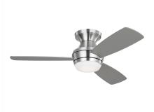  3IKR44BSD - Ikon 44" Dimmable Integrated LED Indoor Brushed Steel Hugger Ceiling Fan with Light Kit